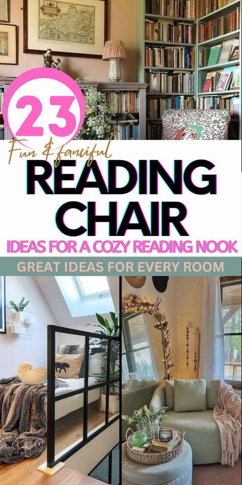 reading chair ideas for reading corner Small Comfy Chair, Book Corner Ideas Bedroom, Cozy Reading Chair, Reading Nook Chair, Reading Chairs, Minimalist Ideas, Small Bathroom Remodel Designs, Comfy Reading, Cozy Reading Corners