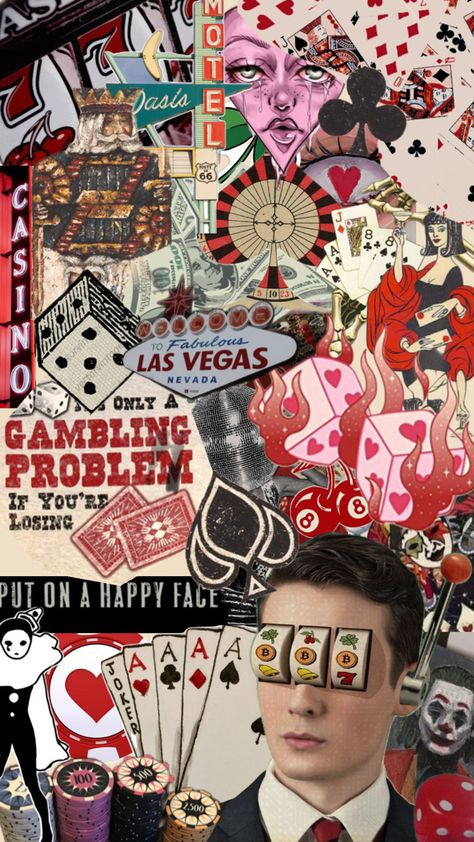 Casino Casino Theme Wallpaper, Casino Mood Board, Vegas Collage, Vegas Nails, Ball Aesthetic, Pinterest Contest, Image Collage, Machine Photo, Lock Screens