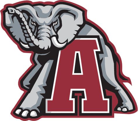 Alabama Crimson Tide Primary Logo (2002) - A grey elpahant in back of a red A Alabama Wallpaper, Alabama Elephant, Alabama Logo, Alabama Crimson Tide Logo, Alabama Football Roll Tide, Bama Girl, Tide Pool, Bama Football, Alabama Crimson Tide Football