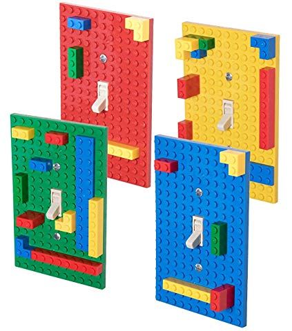 Arcade Light Switch Plate - Single Switch (Black/Red/Blue): Amazon.ca: Toys & Games Lego Crafts, Lego Craft, Lego Pieces, Kid's Bedroom, Light Switch Plate Cover, Lego Projects, Light Switch Plates, Switch Covers, Light Switch Covers