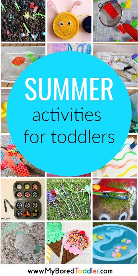 Summer activities for toddlers. If you are looking for toddler summer activities and crafts then you'll love this collection of easy summer crafts and activities for 1, 2, and 3-year-olds. #myboredtoddler #toddlercrafts #toddleractivities #summer #summercrafts #momlife #mumlife Summer Activities For 1 Year, Summer Activities Toddlers, Quiet Toddler Activities, Summer Activities For Toddlers, Easy Toddler Activities, Summer Schedule, Sensory Activities Toddlers, Fun Activities For Toddlers, Toddler Activity