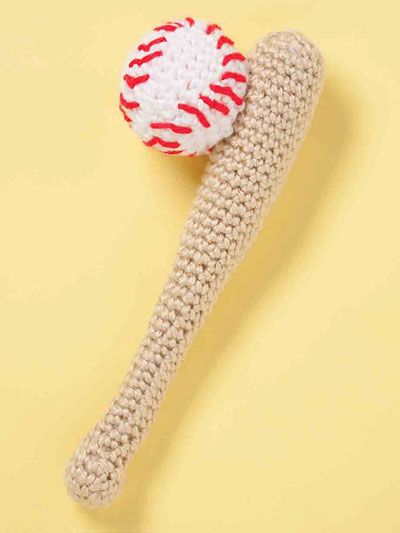 Crochet Baseball Bat, Crochet Baseball, Bat Ball, Crochet Hook Size, Crochet Bat, Crocheted Animals, Crochet Ornament Patterns, Toys Design, Crocheted Toys