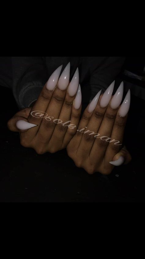 Hawk Curved Nails, Claw Nails Stilettos, Curved Pointy Nails, Long Pointy Nails, Milky White Stiletto Nails, Clean Stilleto Nails, Curved Stilletto Nails, Long Sharp Natural Nails, Medium Stiletto Nails