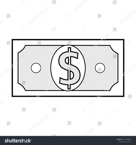 Cash Drawing Money, Money Cute Drawing, How To Draw Money, Money Art Drawings, Money Drawing Easy, Money Drawing Ideas, Money Outline, Money Sketch, Money Doodle