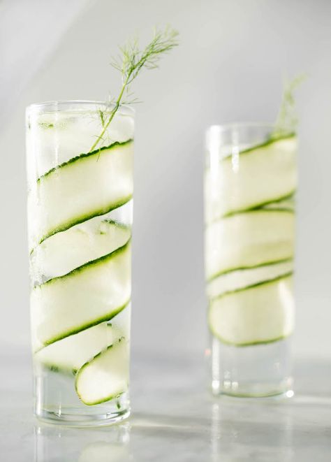 Cucumber Fennel Spanish Gin & Tonic | recipe on craftandcocktails.co Porch Drinks, Gin Tonic Recipe, Tonic Cocktails, Cocktails Cart, Limoncello Cocktails, Tonic Recipe, Best Gin, Gin Cocktail Recipes, Gin Bar