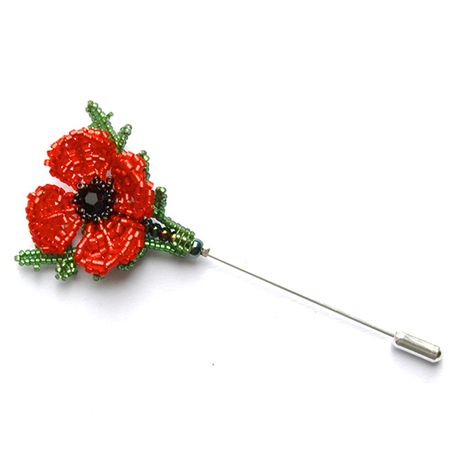 Beaded Poppy, Poppy Tutorial, Knitting Creations, Poppy Pins, Wire Knitting, Poppy Brooches, Knitted Wire, Poppy Pattern, Buy Bead