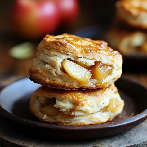 Apple Pie Biscuits are the perfect marriage of two beloved comfort foods—flaky, buttery biscuits and sweet, spiced apple pie. These delightful treats bring together the warmth of cinnamon-spiced apples with the tender texture of biscuits, making them an irresistible option for breakfast, brunch, or dessert. Whether enjoyed fresh out of the oven or topped with a scoop of vanilla ice cream, these Apple Pie Biscuits offer a comforting, homestyle flavor that will make you feel like you’re ... Apple Pie Biscuits Recipe, Apple Pie Biscuits, Apple Pie Cookies Recipe, Apple Biscuits, Mexican Sweet Breads, Apple Hand Pies, Buttery Biscuits, Apple Filling, Apple Pies Filling