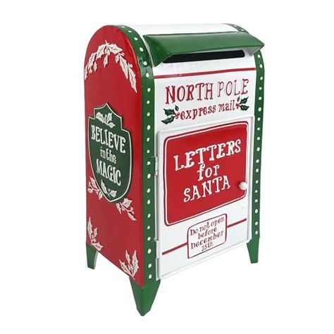 Letters For Santa, Red Mailbox, Christmas Wishing, Santa Mailbox, Vintage Mailbox, Chic Christmas Decor, North Pole Express, Indoor Holiday Decor, Mini Candy Canes