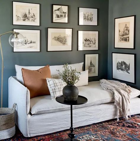 Homburg Grey, Homburg Gray, Sherwin Williams Gray, Dark Paint Colors, Homburg, Fall Bedroom, Bright Rooms, Grey Room, Grey Paint Colors