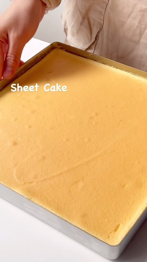 Sheet cake, the soft cake base for my lunchbox cake. Recipe linked in my bio. #softcake #fluffycake #sheetcake #recipe #baking #cooking… | Instagram Sheet Cake Videos, Lunchbox Cake Recipe, Chiffon Sheet Cake, Sponge Sheet Cake, Cake Base Recipe, Lunchbox Cake, Cooking Instagram, Soft Cake, Cake Base