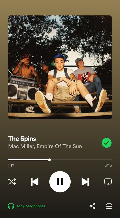 The Spins #MacMiller #EmpireOfTheSun Spins Mac Miller, The Spins Mac Miller, The Spins By Mac Miller, Hate Summer, Crooked Teeth, Sony Headphones, Mac Miller, Spinning, The Sun