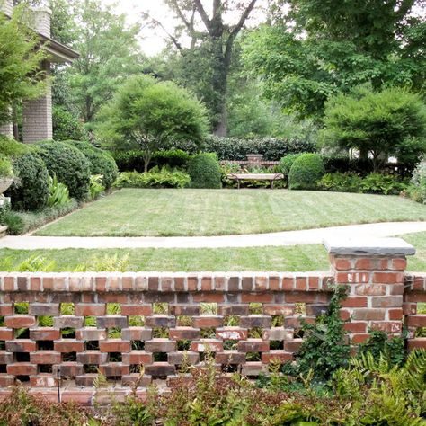 Pierced Brick Wall, Landscape Bricks, Outdoors Ideas, Gravel Landscaping, Exterior House Remodel, Stone Landscaping, Brick Fence, Brick Garden, Patio Fireplace