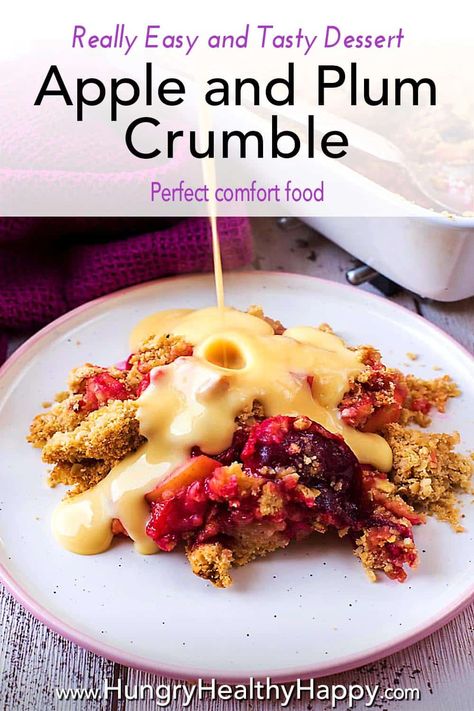 Plum Apple Crumble, Apple Plum Recipes, Apple And Plum Recipes, Autumn Crumble, Plum Bars, Plum And Apple Crumble, Quick Bakes, Crumble Recipes, Dessert Cravings