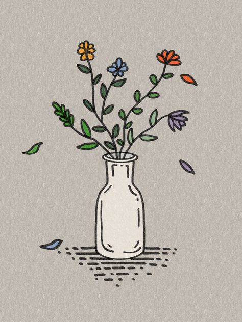 #art #drawing #cute #wallpaper #aesthetic #vase #flowers #plant Plant Easy Drawings, Plants Drawings Easy, Flower Drawing Aesthetic Easy, Spring Drawings Ideas Art Flowers, Plant Vase Drawing, Flower Vase Line Art, Flowers Drawing In A Vase, Simple Flower Vase Drawing, Easy Plants Drawing