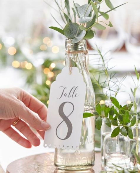 Creative Wedding Table Numbers, Table Number Ideas, Wine Bottle Table, Wedding Table Menus, Diy Table Numbers, Number Ideas, Wedding Numbers, Wedding Table Decorations, Table Number