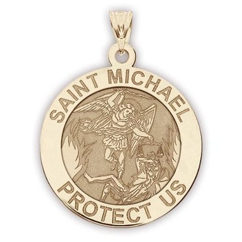 Saint Michael Religious Medal  2/3 Inch Size of Dime Solid 14K Yellow Gold >>> Visit the image link more details. (This is an affiliate link) #necklaces St Michael Medal, The Book Of Revelation, St Michael Pendant, The Old Testament, Saint Michael, Book Of Revelation, Pendant Bails, Saints Medals, Patron Saints