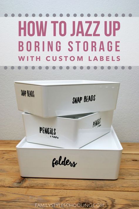 KUGGIS storage boxes from IKEA work perfectly with BILLY bookcases. Add custom labels to jazz them up! http://familystyleschooling.com/2017/01/13/custom-labels/ Kuggis Ikea, Shower Storage Solutions, Ikea Storage Boxes, Organize Motivation, Billy Bookcases, Billy B, Painting Shutters, Storage Room Organization, Craft Cabinet