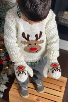 #BEAUTY, #RELATIONSHIPS #Fashion #Animals #Outfits #Winter Outfits #Animals Baby Christmas Sweater, Kids Sweater Pattern, Christmas Knitting Patterns Free, Crochet Sweater Design, Crochet Mittens Pattern, Knitted Christmas Jumpers, Crochet Baby Gifts, Baby Boy Sweater, Mary Maxim