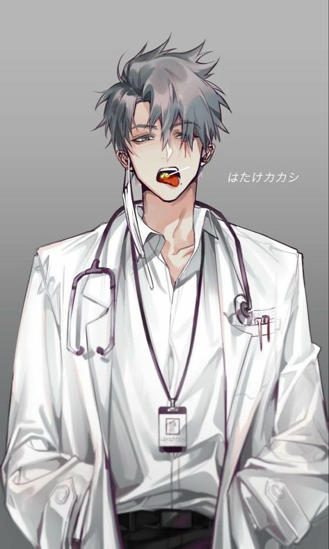 Anime Doctor, Boy Eyes, Boy Hair, Anime Boy Hair, Hair Anime, Graphic Poster Art, White Suit, Modern Witch, Gif Pictures