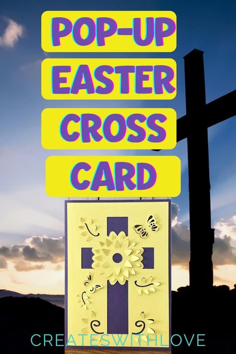 Easter Card Svg Free, Pop Out Cards, Card Svg, Cross Svg, Easter Season, Easter Cross, Beautiful Cross, Cricut Cards, Easter Card