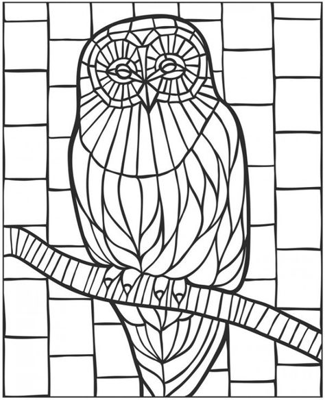 Download: Owl Coloring Page – Stamping Mosaic Patterns Templates Free Printable, Stained Glass Patterns Free Printables, Mosaic Coloring Pages, Mosaic Owl, Free Mosaic Patterns, Owl Coloring, Paper Mosaic, Owl Coloring Pages, Glass Owl