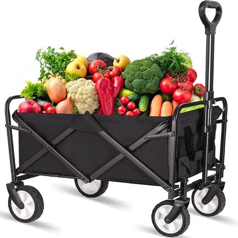 Ideal for transporting your gear to outdoor sporting events, concerts, and trips to the park, this versatile cart is also a great companion for various tasks around the house. However, please be aware that it is not designed for transporting children. Beach Wagon Cart, Portable Shopping Cart, Camping Cart, Yard Cart, Camping Accesorios, Cart Design, Outdoor Cart, Beach Wagon, Utility Wagon