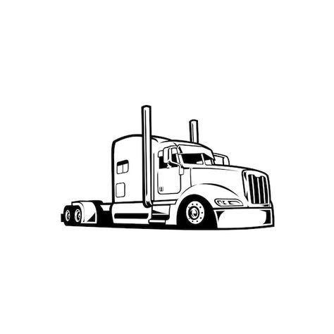 Vector premium semi truck 18 wheeler sil... | Premium Vector #Freepik #vector #big-truck #semi-truck #transport-truck #trailer-truck Semi Truck Tattoo, Trailer Tattoo, Semi Truck Drawing, Truck Tattoo, Vinyl Projects Silhouette, Transport Truck, Cargo Truck, Truck Cargo, Kenworth W900