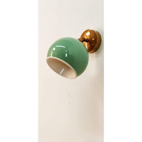 Adjustable Sconce with Green Metal Dome, in Very Good conditions.  Designed 1970 to 1979 Up to 250V (Europe/UK Standard).The wiring of this item may be original and might need replacement, if not specified otherwise. Wall Mount Lamps Bedroom, Whimsical Wall Sconces, Fun Lamps, Bedroom Sconces, Sunroom Decor, Powder Room Lighting, La House, Globe Wall Light, John Marshall