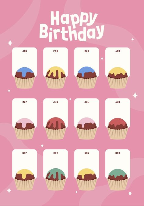 Cupcake Birthday Chart Muffin Clipart, Class Worksheets, Happy Birthday Jan, Birthday Chart, Cupcake Toppers Template, Prek Ideas, Birthday Bulletin Boards, Cute Decorations, Birthday Bulletin