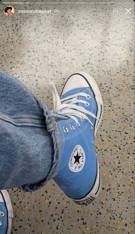 Blue Converse Outfit, Baby Blue Converse, Light Blue Converse, Mode Converse, Converse Aesthetic, Buty Marki Nike, Cute Converse, Blue Converse, Dr Shoes