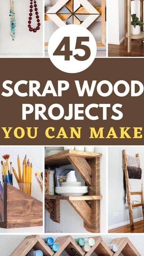 45 scrap wood projects Simple Woodworking Projects, Creative Upcycling, Woodworking Projects For Beginners, Scrap Wood Crafts, Upcycling Diy, Small Woodworking Projects, Scrap Wood Projects, Beginner Woodworking Projects, Weekend Projects