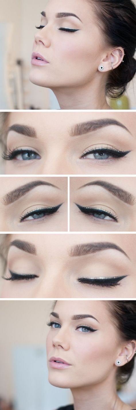 15 Easy and Stylish Eye Makeup Tutorials - How to wear Eye Makeup? | Outfit Trends Office Makeup, Makeup Tattoo, Beautiful Eyebrows, Linda Hallberg, Smink Inspiration, Makijaż Smokey Eye, Vintage Makeup, Eyeliner Tutorial, Cat Eyes