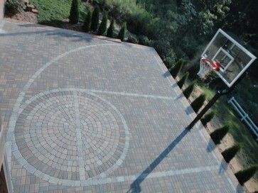 Paver Basketball Court, Basketball Court Design, Home Basketball Court, Basketball Court Backyard, Backyard Basketball, Outdoor Basketball Court, Basketball Scoreboard, Land Design, Basketball Tickets