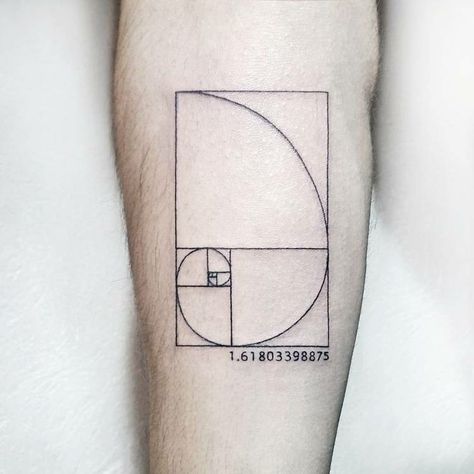 Aesthetic Geometry, Golden Ratio Tattoo, Yantra Tattoo, Fibonacci Tattoo, Golden Section, Spiral Tattoos, Tattoo Background, Shape Tattoo, Men Tattoos