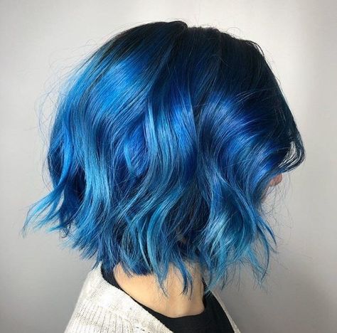 9 Textured Bobs That Take Short Hair to the Next Level - Style - Modern Salon Blue Hair Color Ideas, Hair Color Wax, Short Blue Hair, Blue Hair Color, Color Ideas For Short Hair, Blue Bob, Ideas For Short Hair, Color Your Hair, Bob Hair