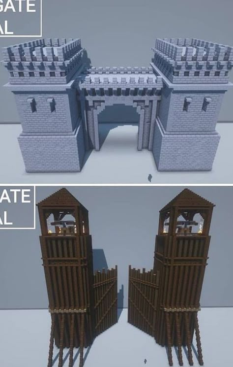 Blueprint Minecraft House, Minecraft Castle Door, Minecraft Build Inspiration, Château Minecraft, Minecraft Castle Blueprints, Minecraft Castle Designs, Minecraft Kingdom, Minecraft Welten, Minecraft Decoration