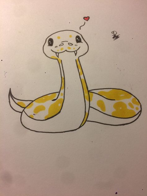 Cute Drawings Of Snakes, Snake Drawings Cute, Cute Drawings Snake, Cute Snake Sketch, Drawing Ideas Snake Easy, Cute Snek Drawing, Cute Snake Drawing Easy, Snake Drawing Sketches Easy, Yellow Snake Aesthetic