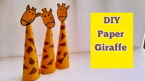 Easy to made craft ideas, paper magic for everyone Origami Giraffe, Paper Giraffe, Giraffe Craft, Giraffe Crafts, Craft Ideas Paper, Origami Step By Step, Kids Craft Supplies, Cute Paper, Paper Magic