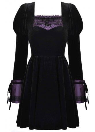 Purple Gothic Dress, Velvet Gothic Dress, Walpurgis Night, Velvet Dress Short, Purple Gothic, Alternative Dress, Dark In Love, Attitude Clothing, Gothic Witch