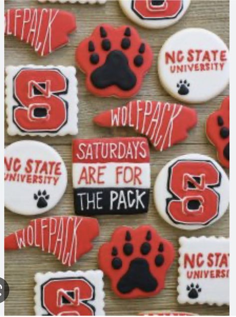 Sports Cookies, Nc State University, Graduation Cookies, Nc State, Cute Cookies, Grad Parties, Graduation Party, Sugar Cookie, Sports