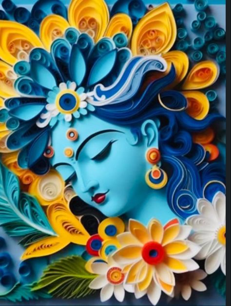 Krishna Quilling Art, Jai Shree Krishna, Cute Krishna, Roof Top, Quilling Art, Shree Krishna, Hare Krishna, Beautiful Nature Scenes, Nature Scenes