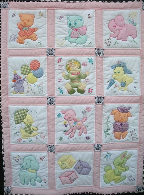 Custom Made Vintage Baby Quilt Vintage Baby Quilt, Quilts Vintage, Appliqué Quilts, Baby Quilt Pattern, Cot Quilt, Baby Quilt Patterns, Childrens Quilts, Quilt Baby