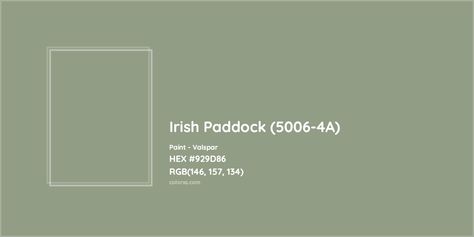 Valspar Irish Paddock, Pantone Tcx, Valspar Paint Colors, Valspar Colors, Analogous Color Scheme, Paint Color Codes, Hexadecimal Color, Valspar Paint, Choosing Paint Colours