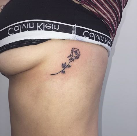 Small Rose Rib Tattoo, Rose Rib Tattoos, Needle Piercing, Cute Finger Tattoos, Rose Tattoos For Women, Small Rose Tattoo, Hip Tattoos Women, Simple Tattoo Designs, Bff Tattoos