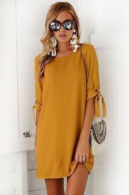 ac5dab2e99eee9cf9ec672e383691302desc50006849ri Chiffon Dress Short, Bodycon Tops, Kleidung Diy, Dress Chiffon, Solid Color Dress, Modieuze Outfits, Crewneck Dress, Loose Dress, Tube Dress