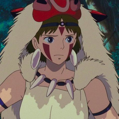 Universal Language, Princess Mononoke, Anime Character, Red, Anime, Pattern, Beauty