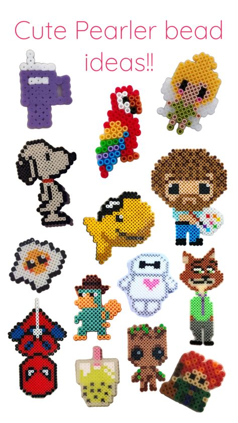 Design ideas for Pearler beads Beads Craft Kids, Mario Y Luigi, Pony Bead Projects, Easy Perler Bead Patterns, Pokemon Craft, Easy Perler Beads Ideas, Hama Beads Design, Perler Bead Templates, Perler Crafts