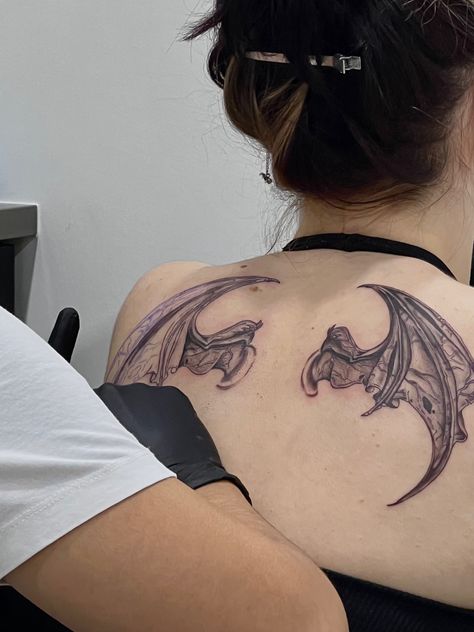 done by lucytatattoos on insta #tats #tattooideas #tattoodesign Fallen Angel Wings Tattoo, Back Tattoo Wings, Fallen Angel Wings, Tattoo Wings, Angel Wings Tattoo, Wings Tattoo, Fallen Angel, Art References, Back Tattoo