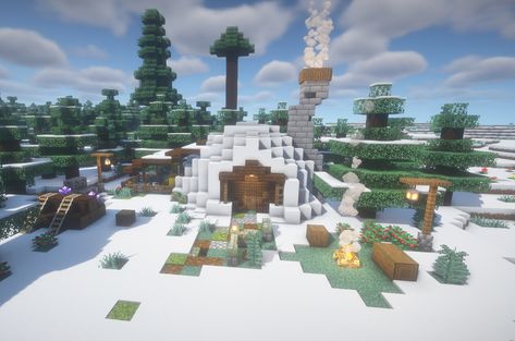 A simple Igloo house design, perfect for beginners. Minecraft Igloo, Igloo House, Minecraft Banner Designs, Minecraft Banners, Minecraft Inspo, Minecraft Building, Minecraft Houses, Banner Design, Winter Wonderland