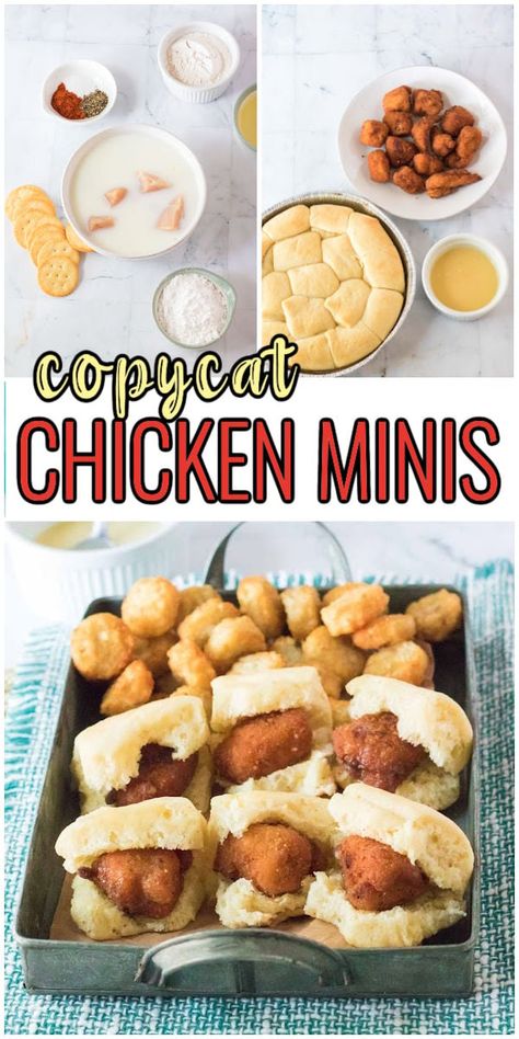 How To Make Chicken Minis, Copycat Chik Fil A Chicken Minis, Chickfila Minis Copycat, Diy Chicken Minis Chick Fil A, Chic Fil A Recipes, Copycat Chick Fil A Chicken Minis, Chickfila Copycat Recipes, Chick Fil A Mini Biscuit Recipe, Copycat Chicken Minis